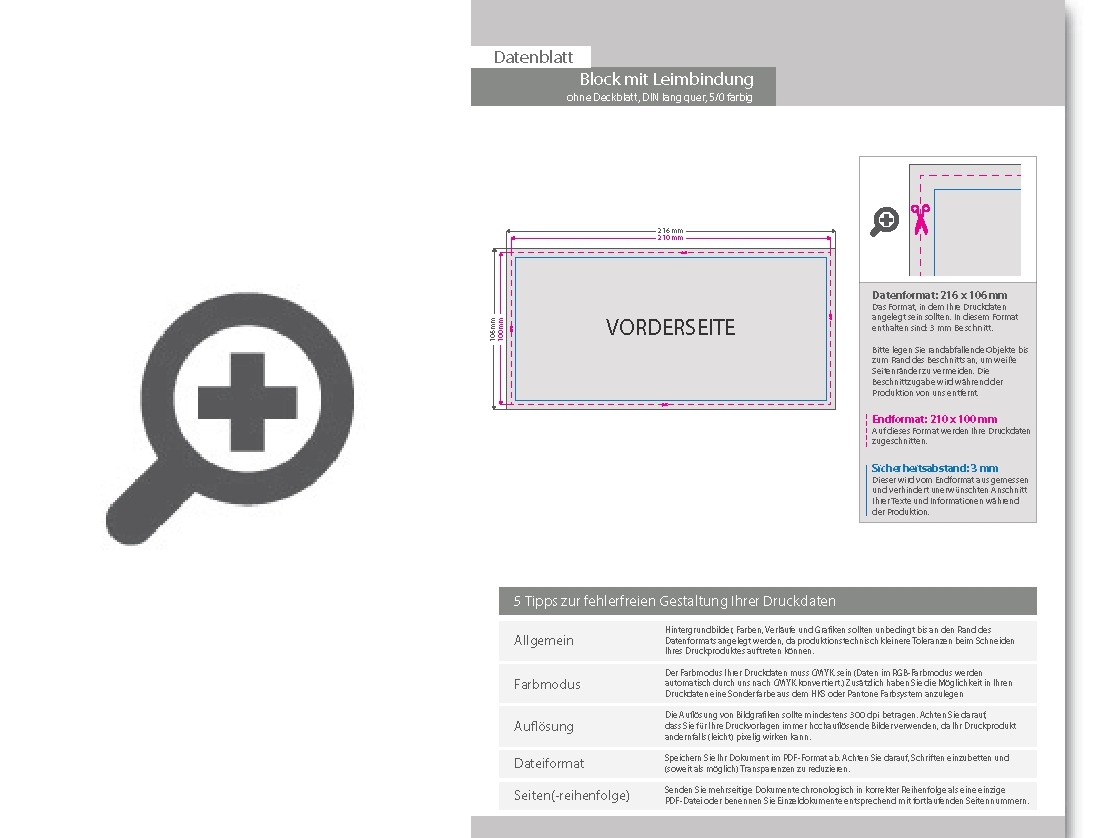 Product Bild block_mit_leimbindung__din_lang_quer__50_blatt__5_0_farbig_einseitig_bedruckt_(cmyk_4-farbig_+_1_sonderfarbe_hks_oder_pantone)